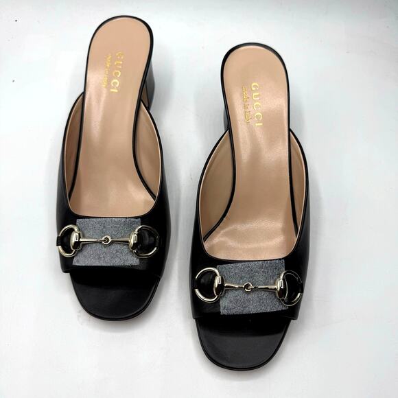 Gucci Shoes - NEW Gucci Womens's Horsebit Leather Mule EU 39/US 9 Sandals Nero Black